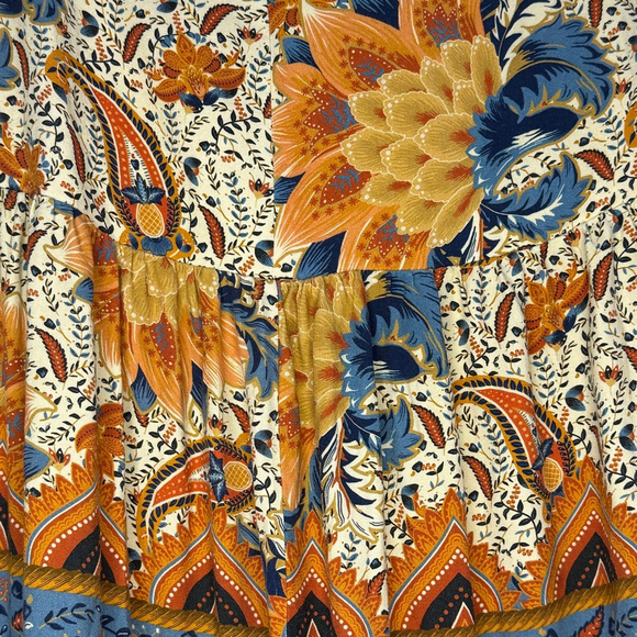 Farm Rio Bambina Maxi Skirt Floral Tiered Boho Viscose Cottagecore Festival Skir - Picture 6 of 14